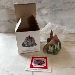 The Americana Collection First Congregational Church Ceramic Figurine - Red Roof